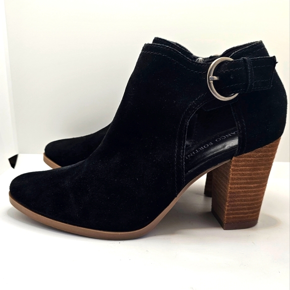 Franco Fortini Black Heeled Booties Size 9.5 - Picture 1 of 11